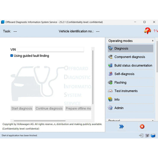 ODIS Service 25.2.1 guided diagnostics and VIN identification for Volkswagen Audi Skoda SEAT VAG vehicles