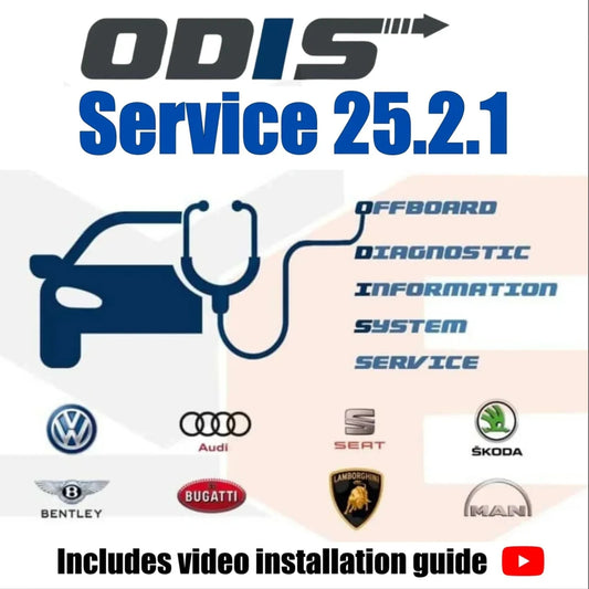 ODIS Service 25.2.1 VAG diagnostic software for Volkswagen Audi Skoda SEAT Bentley Lamborghini Bugatti and MAN with video installation guide