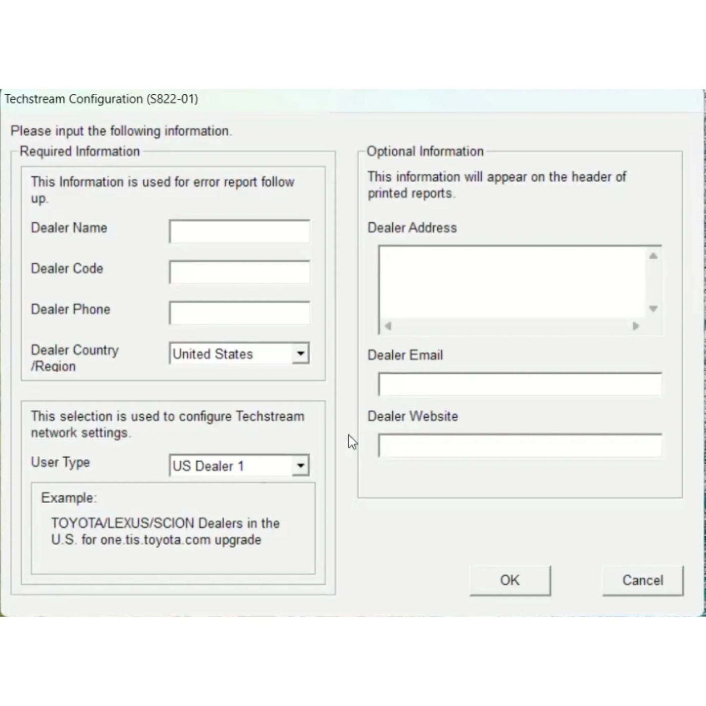 Toyota Techstream 18.00.008 dealer configuration settings for Toyota, Lexus and Scion professional diagnostic software